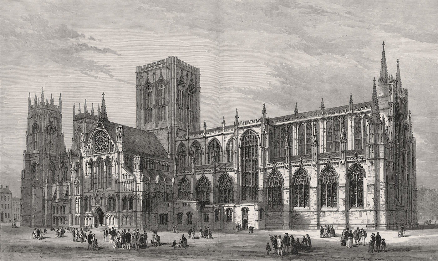York Minster. Yorkshire. Churches 1878 old antique vintage print picture